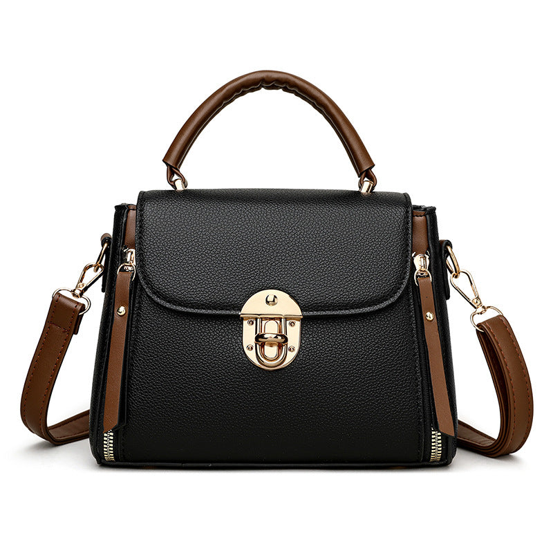 High Quality pu Leather Kangaroo2 Handbag (Black)