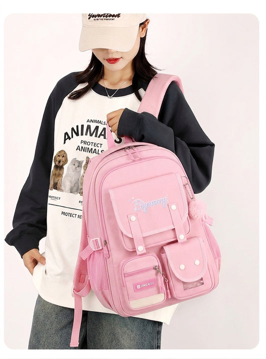 Student School Bag For High School & Primary School (Pink)