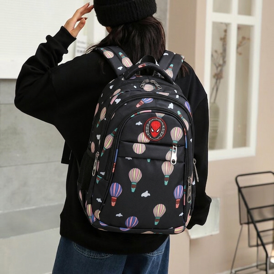 LED Magic Light Kids School Backpack – Printed Waterproof Design (Black)
