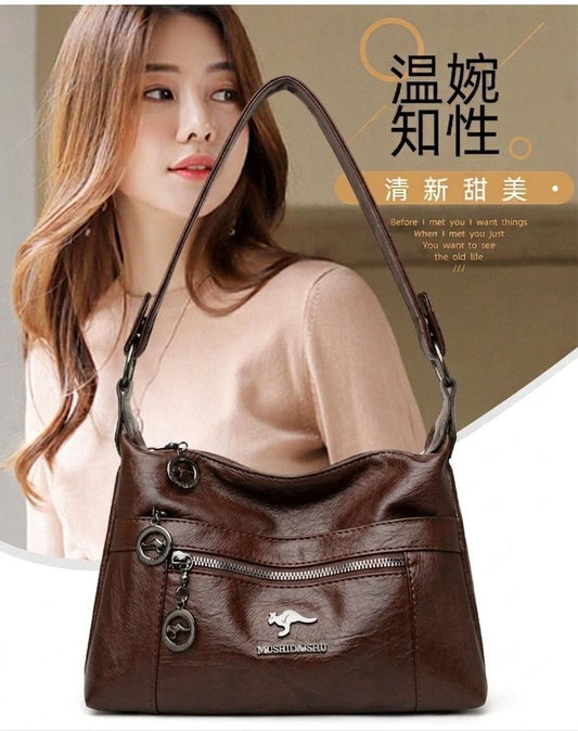 Stylish Soft leather Hand bag (Coffee)