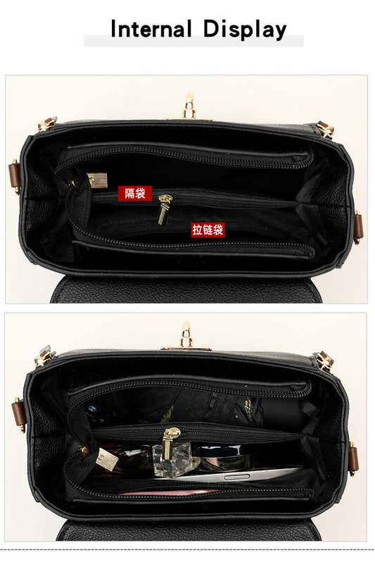 High Quality pu Leather Kangaroo2 Handbag (Black)