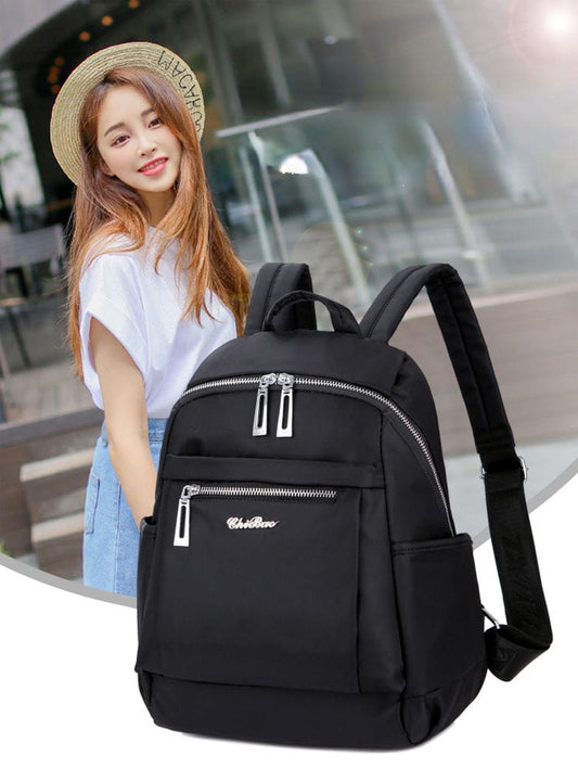 Durable Waterproof Nylon Backpack (Black)