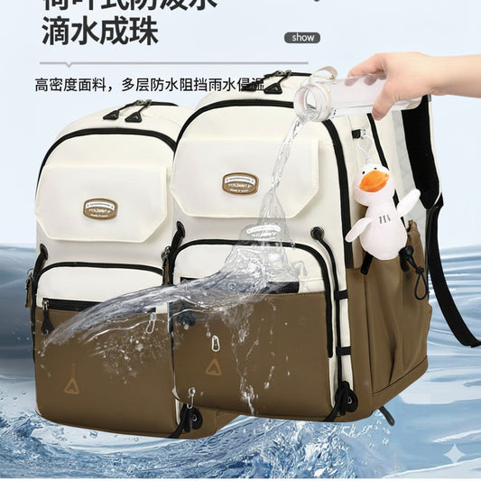 Waterproof with stain-resistant school backpacks (olive)