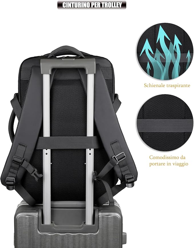 Premium Travel Laptop Backpack 15.6" – Large Capacity Business Office Bag (Black)