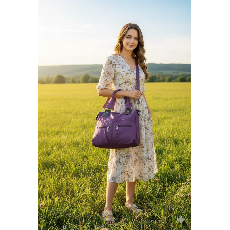Large capacity Shoulder & HandBag bag (Purple)