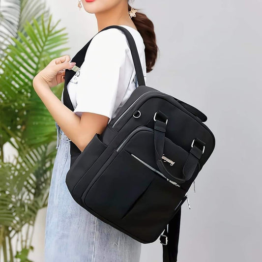 Leisure nylon ladies Bagpack (Black)