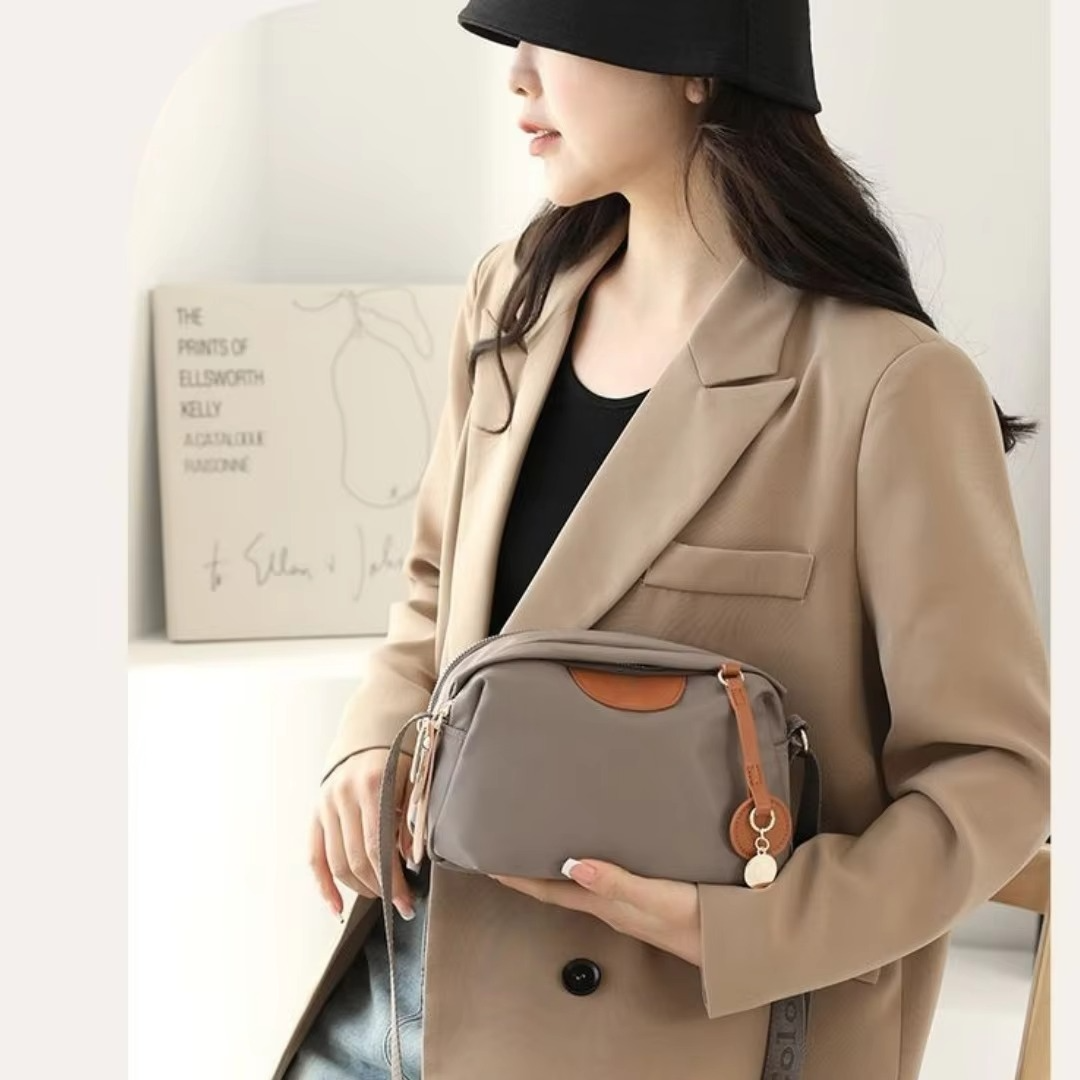 Gelory Casual Travel Waterproof Messenger Bag Trendy(Grey)