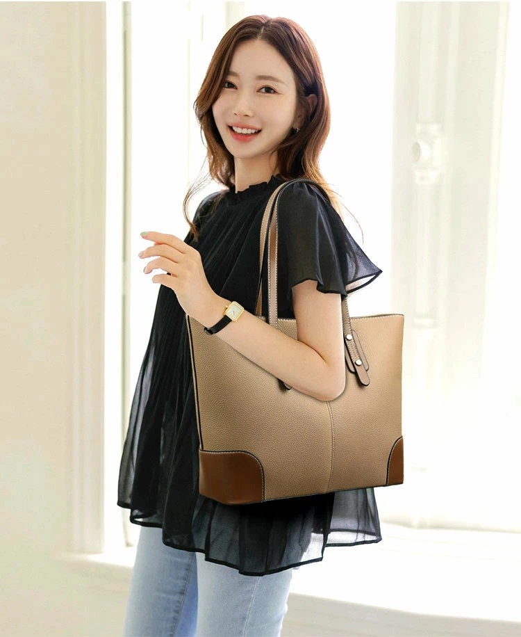 Womens Contrasting Tote Bag (Green)
