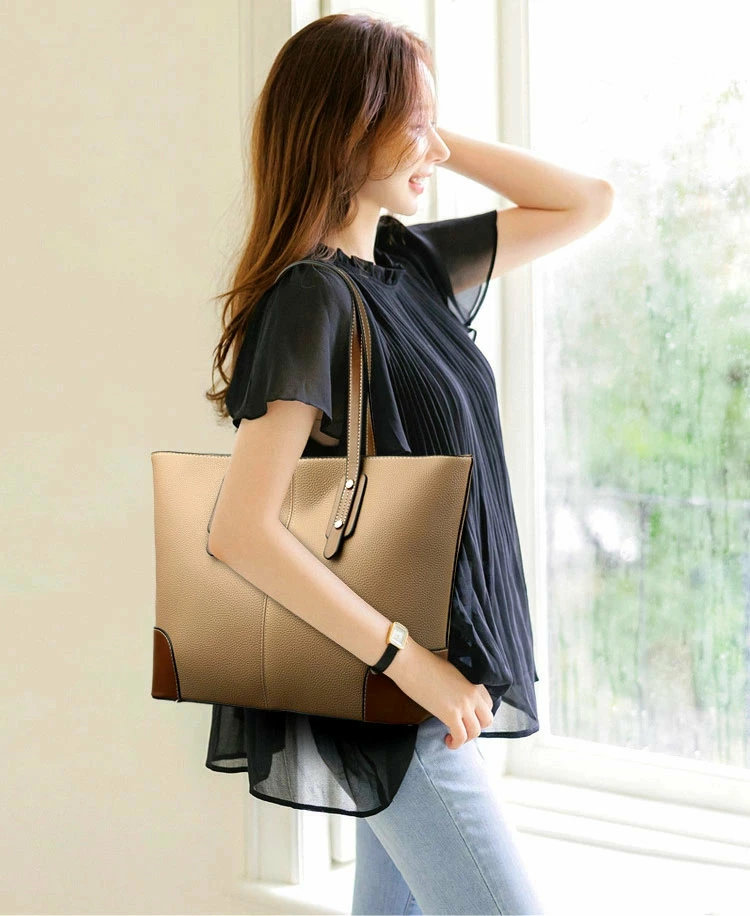 Womens Contrasting Tote Bag (Green)