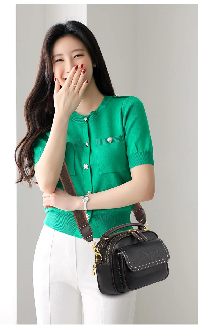 Women Handbag soft small Shoulder bag (Apricot