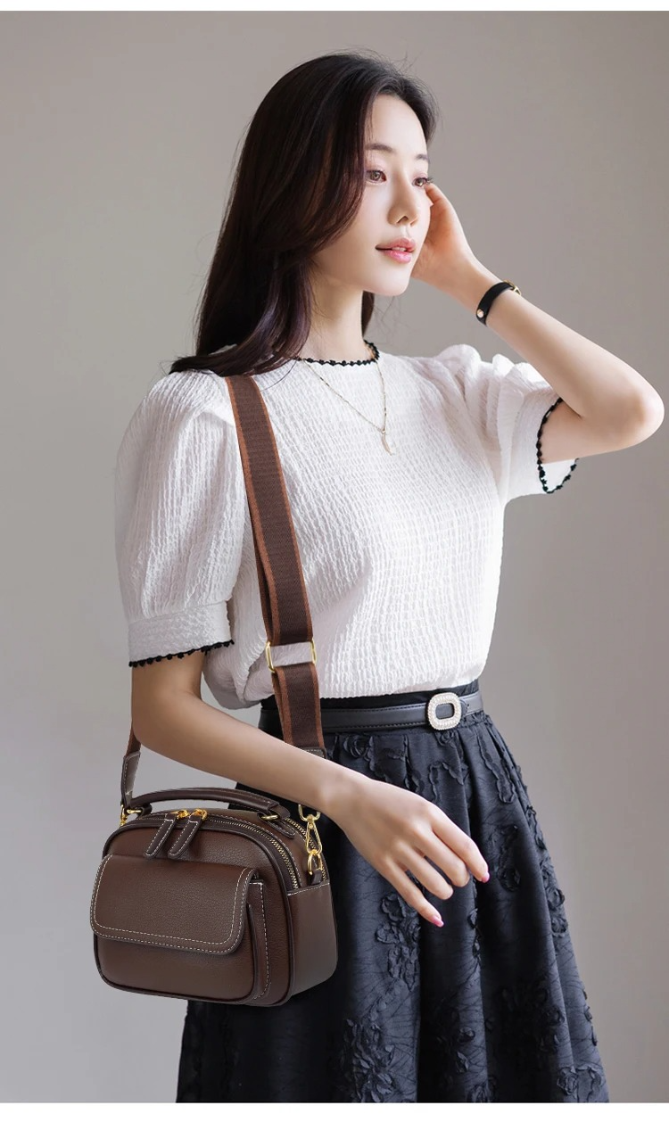 Women Handbag soft small Shoulder bag (Apricot