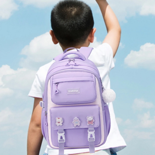 Kids Backpack School Bags Waterproof (purple)