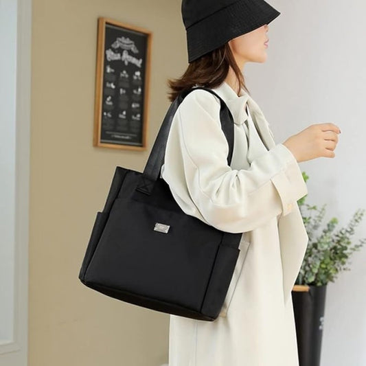Women Shopping Shoulder Bag (Black)