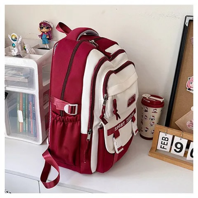 Academy Style Waterproof School Book Bag (Merun)