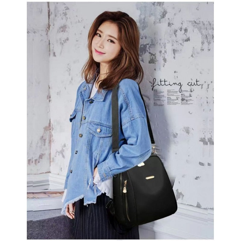Printed Female Backpacks High Capacity Waterproof (Black)
