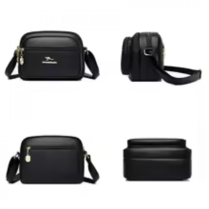 Stylish Crossbody Multi-pocket Soft Leather Handbags (black)