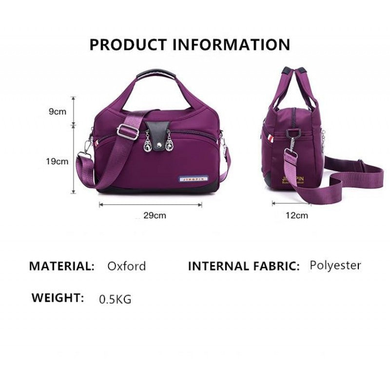 Women Sling Crossbody Bag LargeCapacity Oxford Cloth Messenger Handbag (Red)