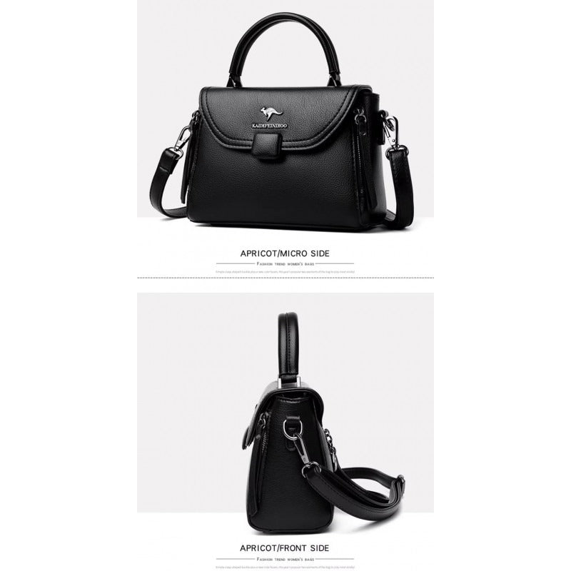 High Quality pu Leather Kangaroo Handbag(Off-white)