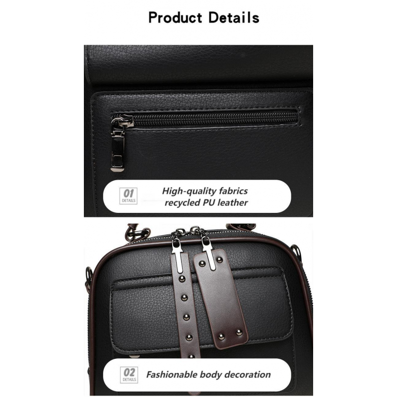 Genuine Soft Leather Handbag (black)