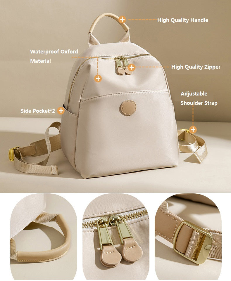 High Quality Soft Nylon Simple Fashion Backpacks (White)