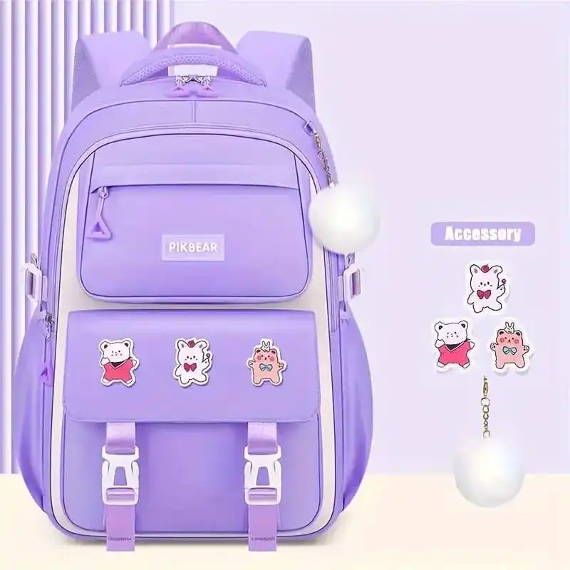 Kids Backpack School Bags Waterproof (purple)