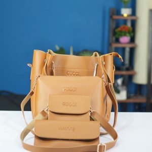 4pcs  Combo Women Best Leather Tote Bag (Brown)