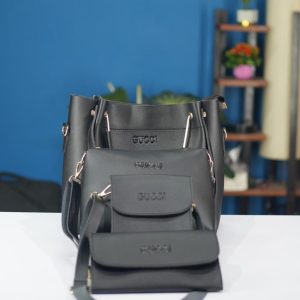 4pcs  Combo Women Best Leather Tote Bag (Black)