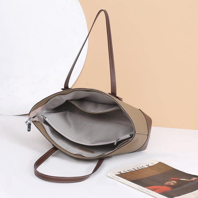 Womens Contrasting Tote Bag (Meroon)