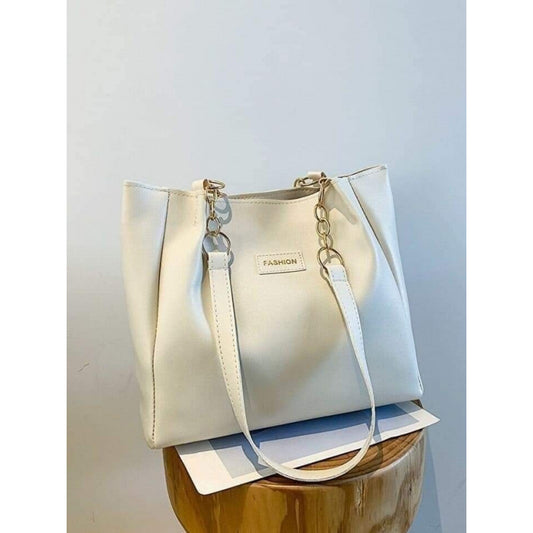 Women PU Leather Handbags(White)