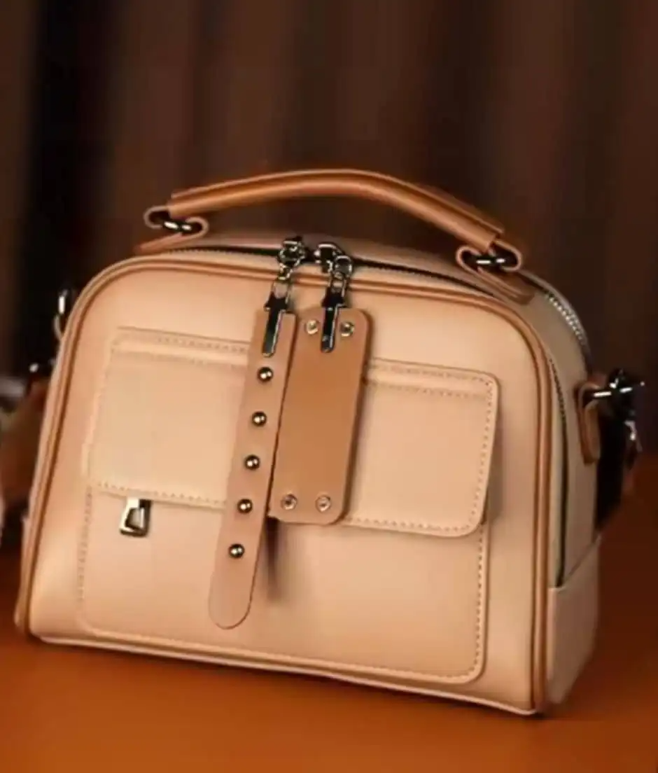 Genuine Soft Leather Handbag (Sweet brown)