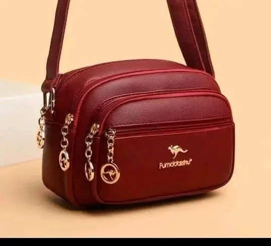 Stylish Crossbody Multi-pocket Soft Leather Handbags (Red)