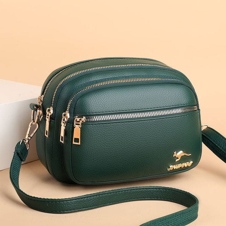 Stylish Crossbody Multi-pocket Soft Leather Handbags (Green)