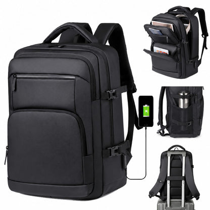 Travel & Laptop Backpack Large Capacity Business Office Bag (Black)