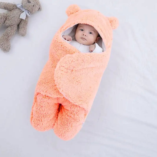 2 PiecesComb- Newborn Soft Baby Blanket (Brown+Golden Pink)