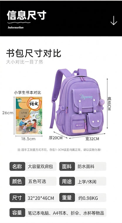 Student School Bag For High School & Primary School (Purple)