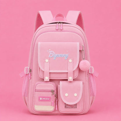 Student School Bag For High School & Primary School (Pink)
