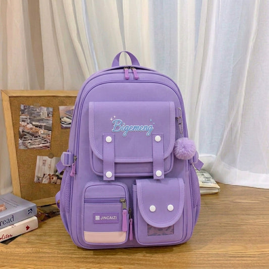 Student School Bag For High School & Primary School (Purple)