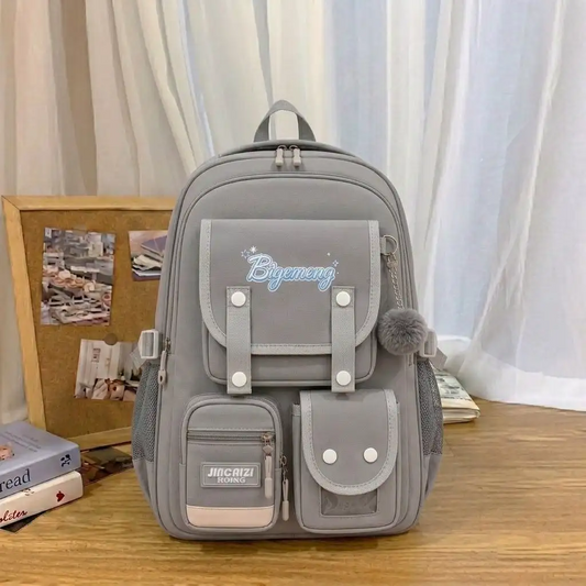 Student School Bag For High School & Primary School (Ash)
