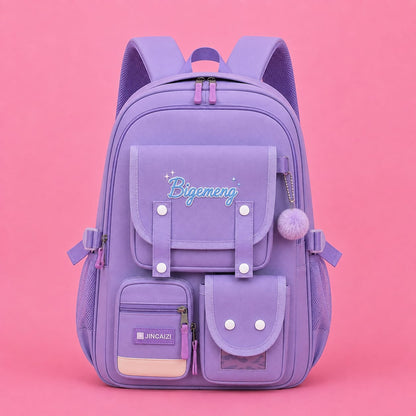 Student School Bag For High School & Primary School (Purple)