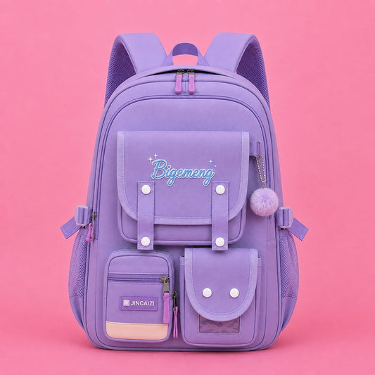 Student School Bag For High School & Primary School (Purple)