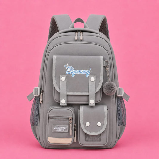 Student School Bag For High School & Primary School (Ash)