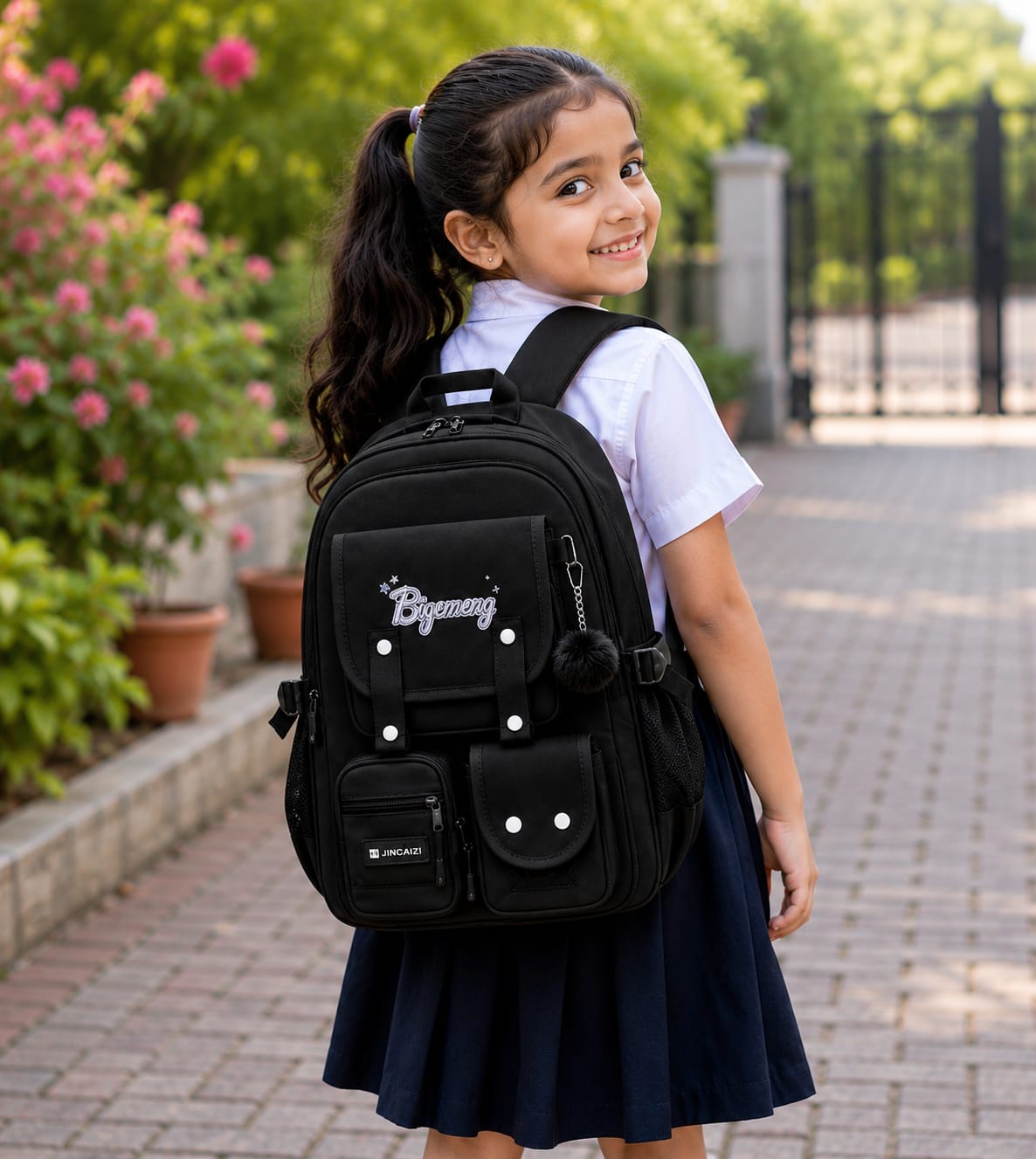 Student School Bag For High School & Primary School (Black)
