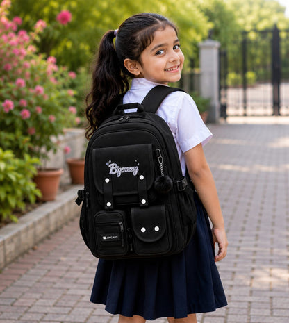 Student School Bag For High School & Primary School (Black)