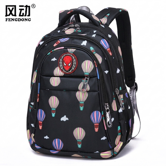 LED Magic Light Kids School Backpack – Printed Waterproof Design (Black)