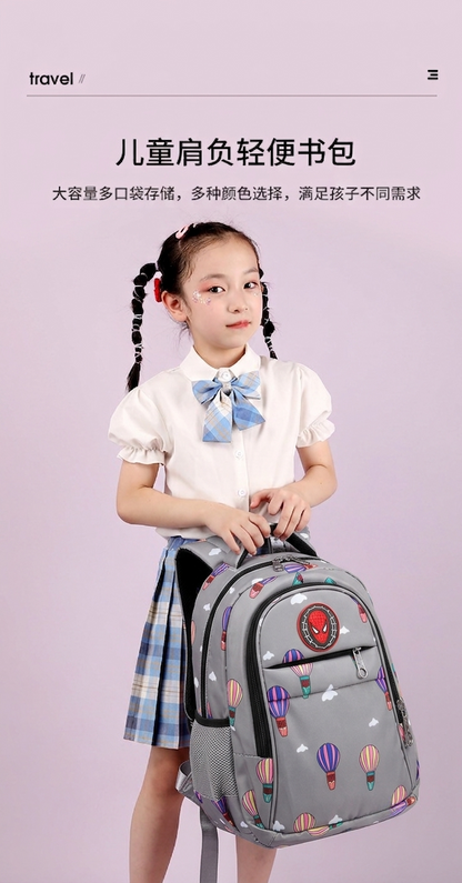 LED Magic Light Kids School Backpack – Printed Waterproof Design (Ash)