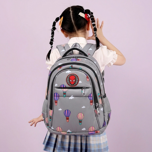 LED Magic Light Kids School Backpack – Printed Waterproof Design (Ash)