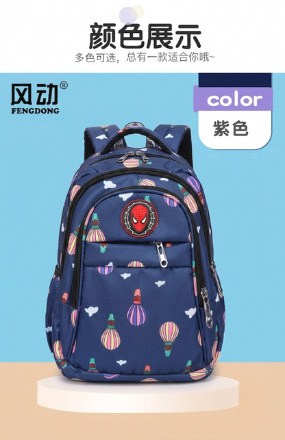 LED Magic Light Kids School Backpack – Printed Waterproof Design  (Blue)