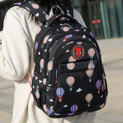 LED Magic Light Kids School Backpack – Printed Waterproof Design (Black)