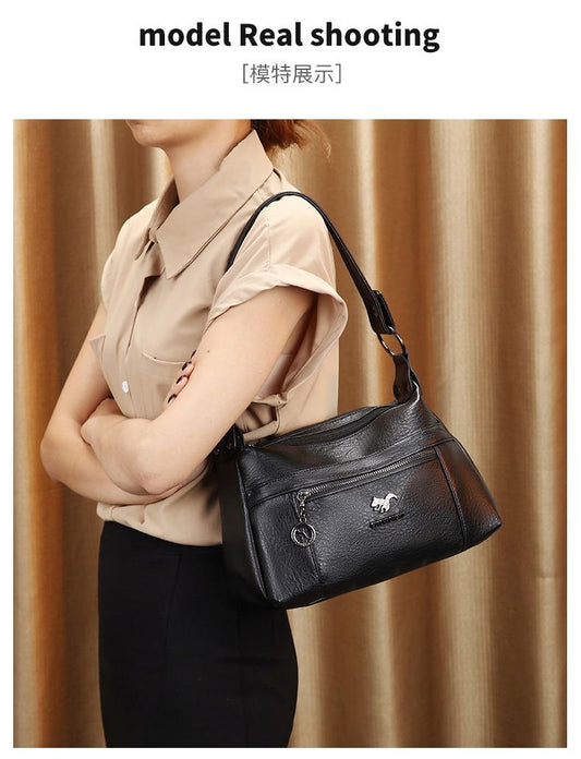 Stylish Soft leather Hand bag (Black)