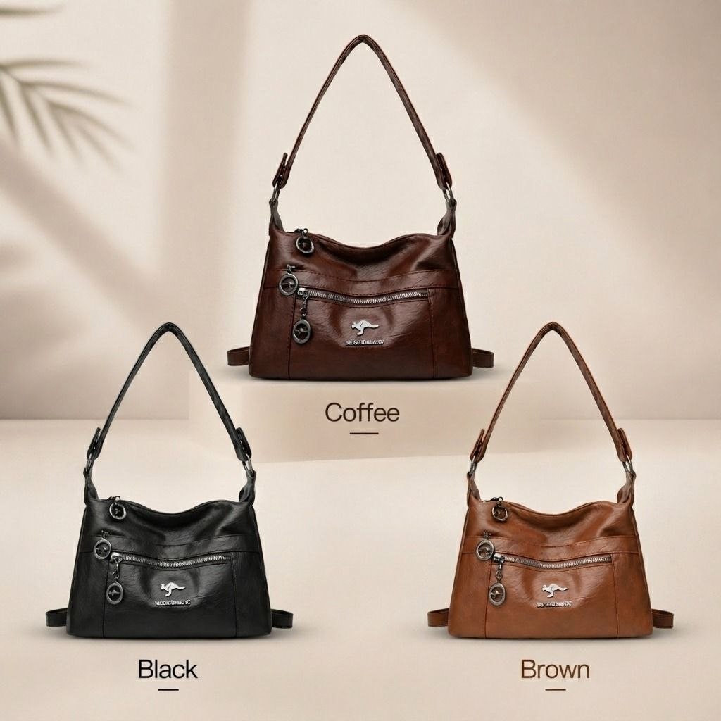 Stylish Soft leather Hand bag (Coffee)
